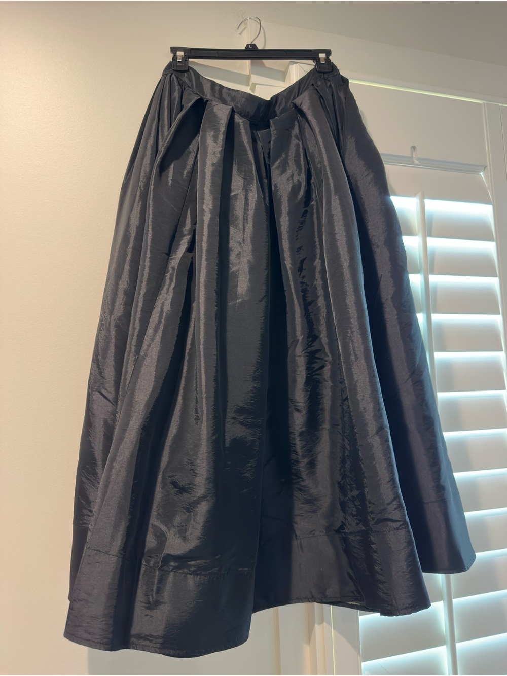 Free People Black Full A-Line Satin Skirt
